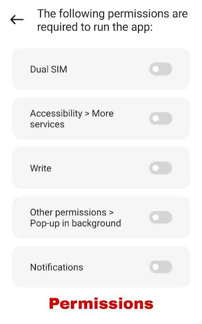 Permissions asked by Mi control center app