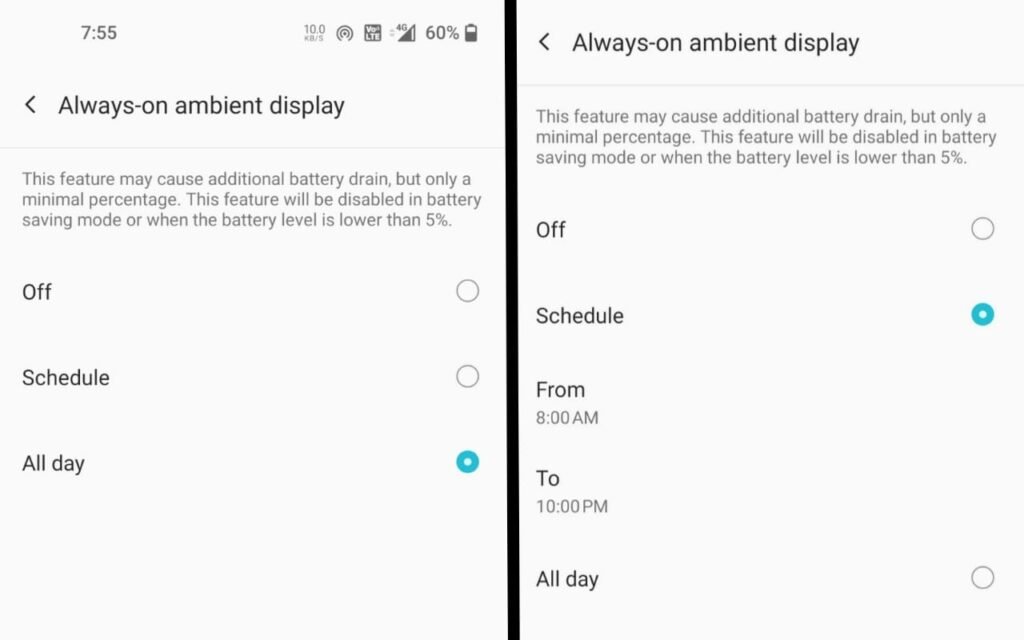 Ambient Display Settings OnePlus