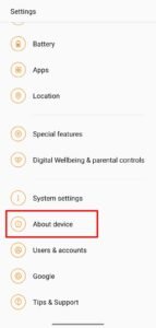 About device option oxygenos oneplus