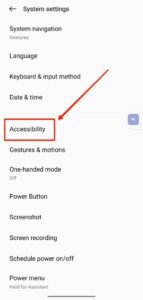 accessibility option