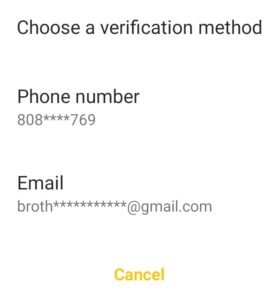 choose a verification method