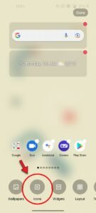 long tap and tap on icons