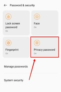 privacy password option