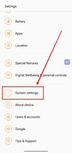 system settings on oneplus phone